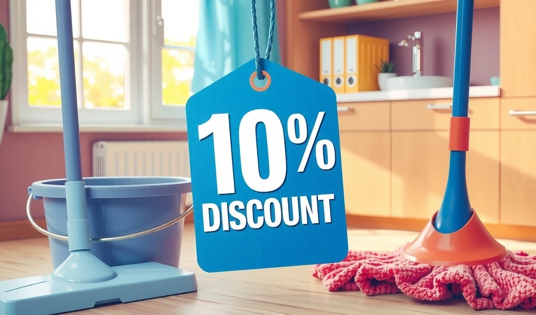 Ilustrace 10% slevy na první úklid